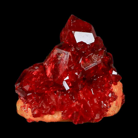 2" Stunning Red Pruskite Yellow Base Crystal Mineral Specimen From Poland