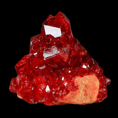 2" Stunning Red Pruskite Yellow Base Crystal Mineral Specimen From Poland - Fossil Age Minerals