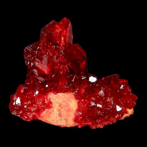 2" Stunning Red Pruskite Yellow Base Crystal Mineral Specimen From Poland - Fossil Age Minerals