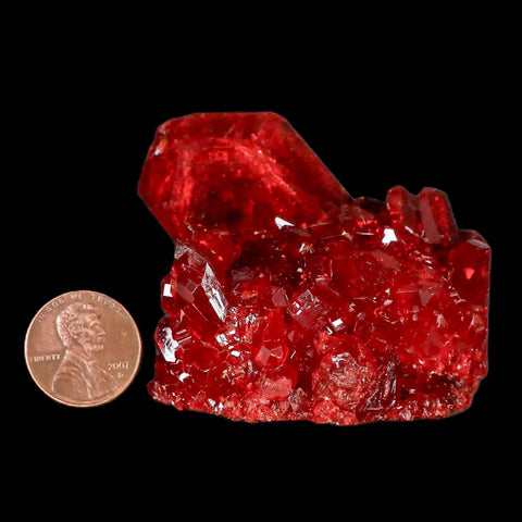 2.4" Stunning Red Pruskite Yellow Base Crystal Mineral Specimen From Poland - Fossil Age Minerals