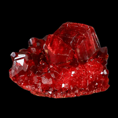 2.4" Stunning Red Pruskite Yellow Base Crystal Mineral Specimen From Poland - Fossil Age Minerals