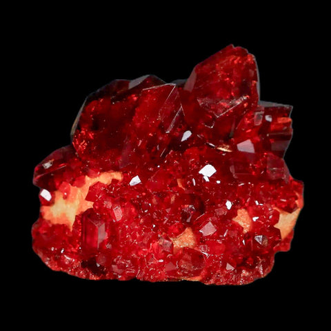 2.5" Stunning Red Pruskite Yellow Base Crystal Mineral Specimen From Poland - Fossil Age Minerals