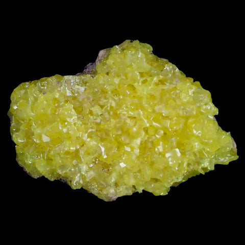 3" Rough Bright Yellow Sulfur Crystal Cluster On Matrix El Desierto Mine Bolivia - Fossil Age Minerals
