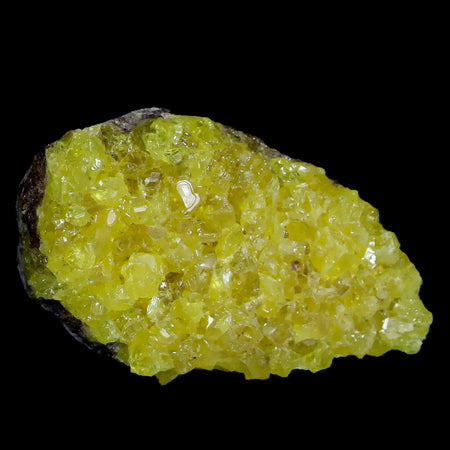 3.4" Rough Bright Yellow Sulfur Crystal Cluster On Matrix El Desierto Mine Bolivia
