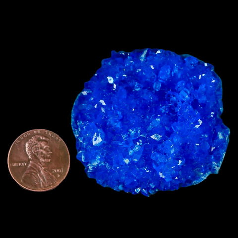 1.8" Electric Blue Chalcanthite Mineral Crystal Specimen Location Poland SokolowskI - Fossil Age Minerals