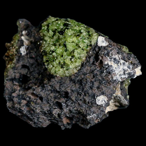 2.8" Emerald Peridot Crystals, Chrome Diopside And Spinel On Volcanic Rock Gila, AZ - Fossil Age Minerals