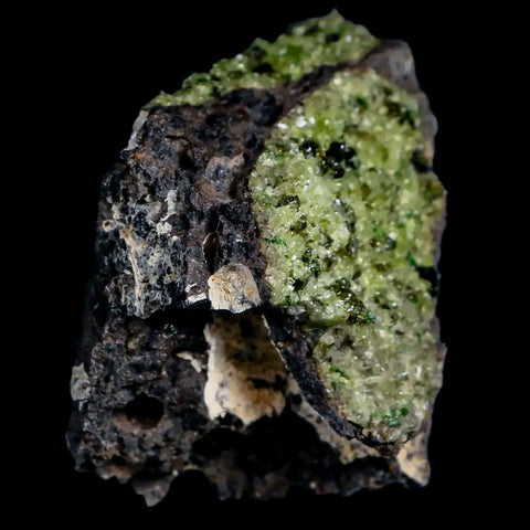 2.8" Emerald Peridot Crystals, Chrome Diopside And Spinel On Volcanic Rock Gila, AZ - Fossil Age Minerals