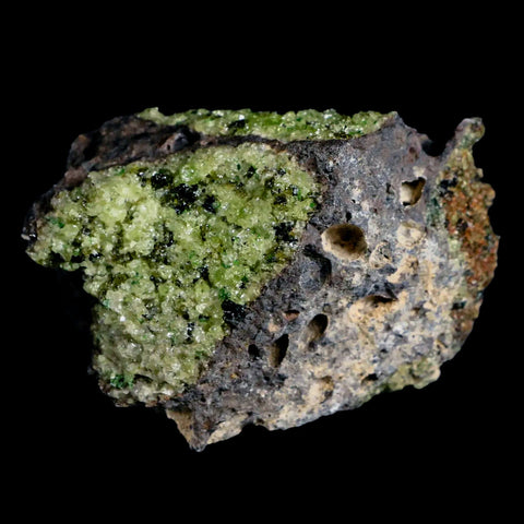 2.8" Emerald Peridot Crystals, Chrome Diopside And Spinel On Volcanic Rock Gila, AZ - Fossil Age Minerals