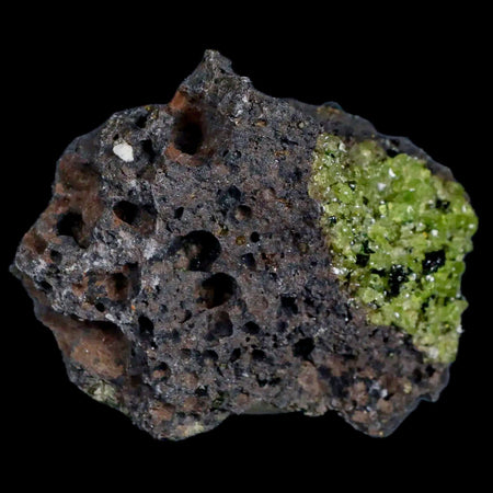 2.9" Emerald Peridot Crystals, Chrome Diopside And Spinel On Volcanic Rock Gila, AZ