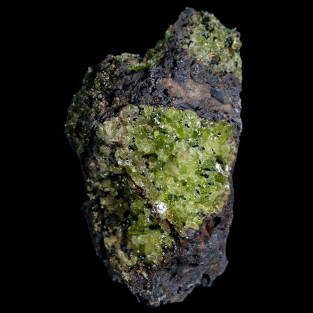 2.8" Emerald Peridot Crystals, Chrome Diopside And Spinel On Volcanic Rock Gila, AZ