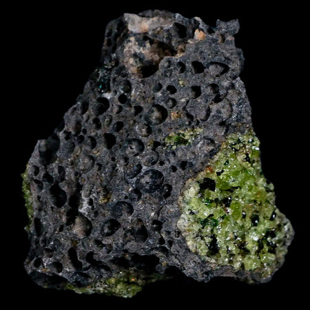 2.7" Emerald Peridot Crystals, Chrome Diopside And Spinel On Volcanic Rock Gila, AZ