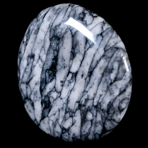 42MM Pinolite Polished Palm Stone Mineral Specimen Panolith Austria - Fossil Age Minerals