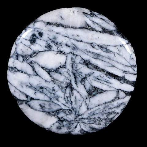 45MM Pinolite Polished Palm Stone Mineral Specimen Panolith Austria - Fossil Age Minerals