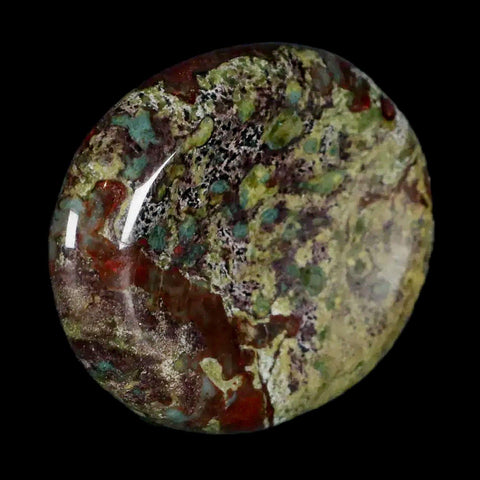 2" Polished Natural Dragon Blood Jasper Stone Worry Palm Stone Australia - Fossil Age Minerals