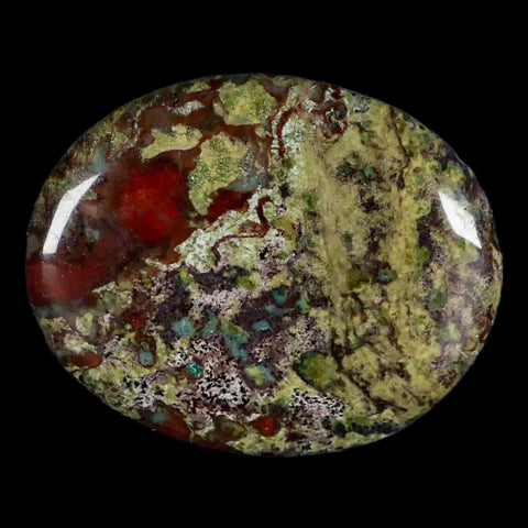 2" Polished Natural Dragon Blood Jasper Stone Worry Palm Stone Australia - Fossil Age Minerals