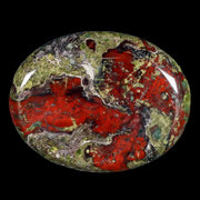 2" Polished Natural Dragon Blood Jasper Stone Worry Palm Stone Australia