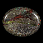 2" Polished Natural Dragon Blood Jasper Stone Worry Palm Stone Australia