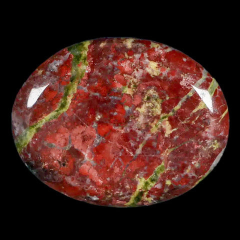 2" Polished Natural Dragon Blood Jasper Stone Worry Palm Stone Australia - Fossil Age Minerals