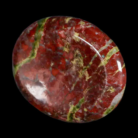 2" Polished Natural Dragon Blood Jasper Stone Worry Palm Stone Australia - Fossil Age Minerals