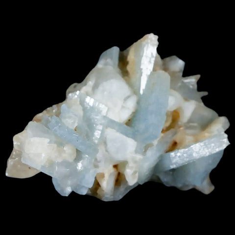 2.1" Ice Blue Tabular Barite Blades Crystal Mineral Specimen Meknes-Tafilalet  Morocco - Fossil Age Minerals