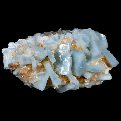 3.8" Ice Blue Tabular Barite Blades Crystal Mineral Specimen Meknes-Tafilalet  Morocco - Fossil Age Minerals