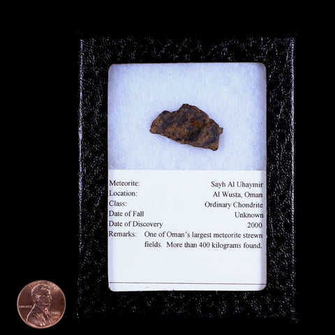 Sayh Al Uhaymir Meteorite Specimen Riker Display Al Wusta, Oman Meteorites 4 Grams - Fossil Age Minerals