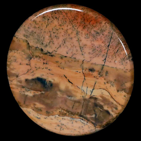60MM Chinese Picture Jasper Mineral Specimen Round Polished Slab Liaoning, China - Fossil Age Minerals