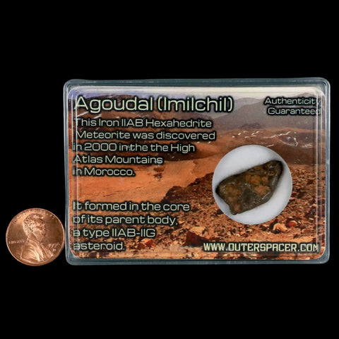 Agoudal (Imichil) Iron Meteorite Specimen Discovered In 2000 Display 5.38 Grams - Fossil Age Minerals