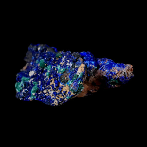 2.1" Azurite Crystals & Malachite On Matrix Mineral Specimen Tiznit Morocco - Fossil Age Minerals