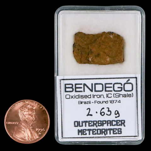 Bendege Meteorite Specimen Display Bendege Bahia Brazil 2.63 Grams - Fossil Age Minerals