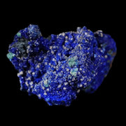 1.3" Azurite Crystals & Malachite On Barite Mineral Specimen Tiznit Morocco