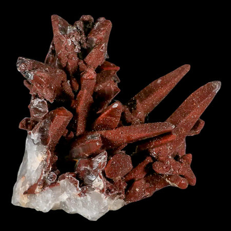 4.5" Natural Red Ferruginous Quartz Crystal Cluster Mineral Specimen Meknes Morocco