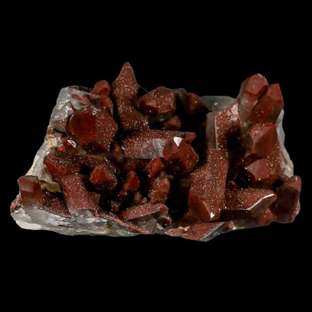 5.6" Natural Red Ferruginous Quartz Crystal Cluster Mineral Specimen Meknes Morocco