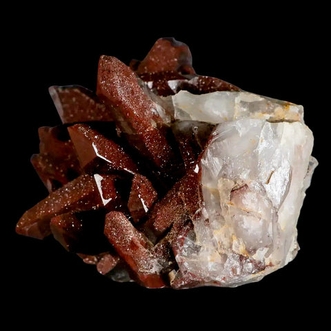 5.6" Natural Red Ferruginous Quartz Crystal Cluster Mineral Specimen Meknes Morocco - Fossil Age Minerals