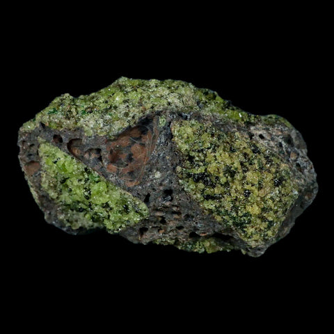 XL 4.5" Natural Emerald Peridot Crystal Minerals On Volcanic Rock Gila, Arizona - Fossil Age Minerals