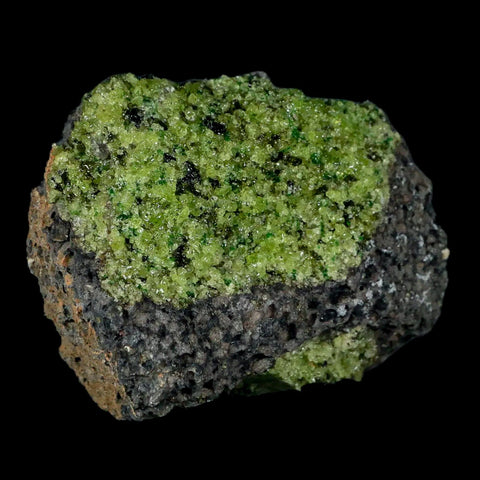 XL 3.8" Natural Emerald Peridot Crystal Minerals On Volcanic Rock Gila, Arizona - Fossil Age Minerals