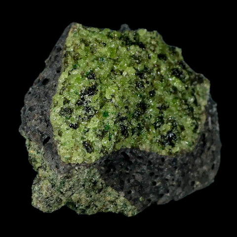 XL 3.5" Natural Emerald Peridot Crystal Minerals On Volcanic Rock Gila, Arizona - Fossil Age Minerals