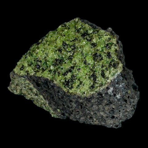 XL 3.5" Natural Emerald Peridot Crystal Minerals On Volcanic Rock Gila, Arizona - Fossil Age Minerals