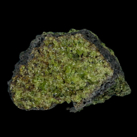 XL 3.5" Natural Emerald Peridot Crystal Minerals On Volcanic Rock Gila, Arizona - Fossil Age Minerals