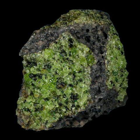 XL 3.8" Natural Emerald Peridot Crystal Minerals On Volcanic Rock Gila, Arizona - Fossil Age Minerals