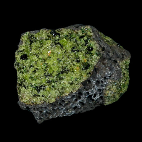 XL 4.1" Natural Emerald Peridot Crystal Minerals On Volcanic Rock Gila, Arizona - Fossil Age Minerals