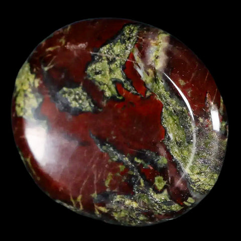 2" Polished Natural Dragon Blood Jasper Stone Worry Palm Stone Australia - Fossil Age Minerals