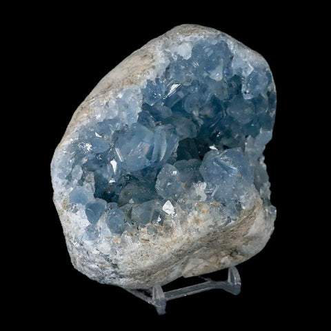 4.5" Sky Blue Rough Celestite Crystal Druzy Cluster Geode 3 LB 3.9 OZ Celestine - Fossil Age Minerals