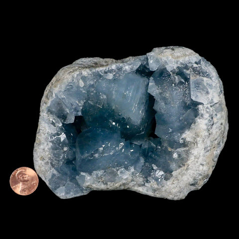 4.9" Sky Blue Rough Celestite Crystal Druzy Cluster Geode 4 LB 0.4 OZ Celestine - Fossil Age Minerals