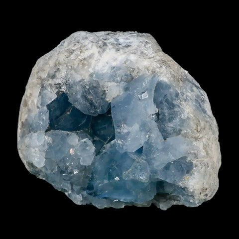 4.7" Sky Blue Rough Celestite Crystal Druzy Cluster Geode 4 LB 1.8 OZ Celestine - Fossil Age Minerals