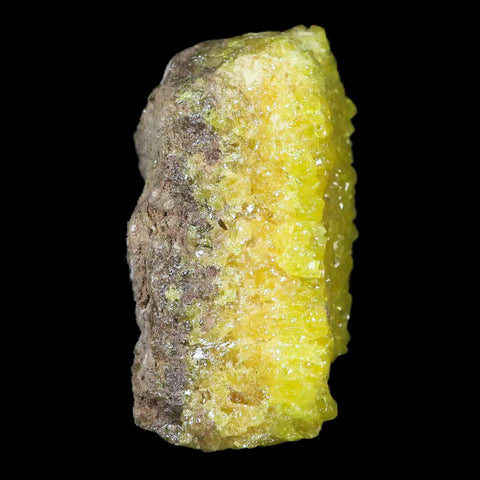3.8" Rough Bright Yellow Sulfur Crystal Cluster On Matrix El Desierto Mine Bolivia - Fossil Age Minerals