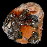 2.1" Sparkly Orange Barite Blades, Cerussite Crystals, Galena Crystal Mineral Morocco