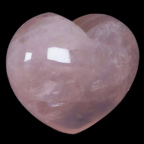 1.8" Natural Polished Pink Rose Quartz Heart Crystal Mineral Specimen - Fossil Age Minerals