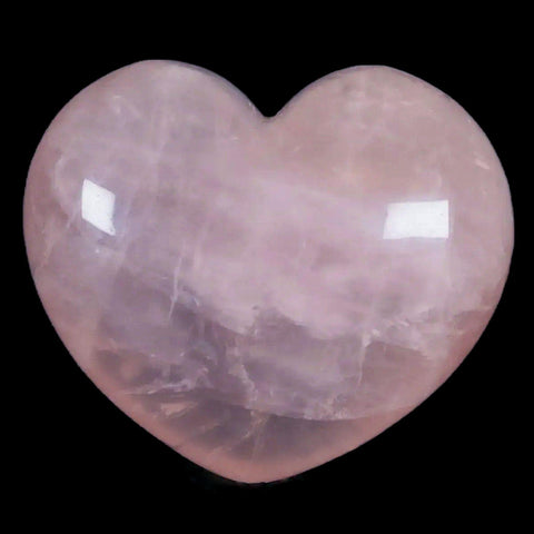 1.8" Natural Polished Pink Rose Quartz Heart Crystal Mineral Specimen - Fossil Age Minerals