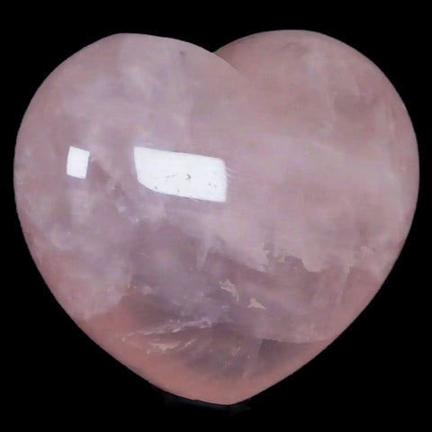 1.8" Natural Polished Pink Rose Quartz Heart Crystal Mineral Specimen - Fossil Age Minerals